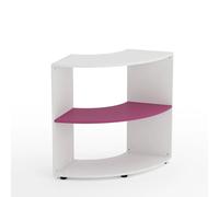 Mobile Scuola Kubò Bianco Angolare H 90 cm. Ripiani Fucsia - Conforme CAM