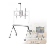Mobile Smart Board Stand per lavagna interattiva, supporto TV da pavimento con ruote bloccabili per aula e ufficio, nero