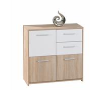MOBILE SOGGIORNO BUFFET EBOLI 77x30x77H FINITURA ROVERE E BIANCO INTER LINK