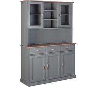 MOBILE SOGGIORNO CREDENZA VETRINA LUZERNA 3+2 ANTE + 3 CASSETTI 131x45x191H PINO