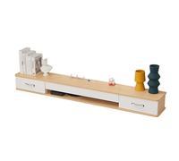 Mobile Soggiorno Tv Sospeso Pannello In Legno Massello Ecologico Tavolo Tv Maniglia a U Guide Silenziose Mobili Tvs con Antas a Ribalta Semichiusa e Doppi Cassetti(Brass)