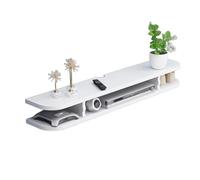 Mobile Sospeso Soggiorno Multifunzionale Appendiabiti a Parete Non Verniciato Pannelli Artificiali Mobili TV Grande Capacità Svuotare Divisorio di Stoccaggio Tavolo Tv(White,120x22x15cm)