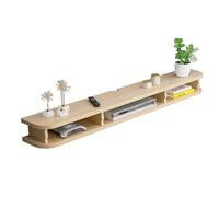 Mobile Sospeso Soggiorno Multifunzionale Appendiabiti a Parete Non Verniciato Pannelli Artificiali Mobili TV Grande Capacità Svuotare Divisorio di Stoccaggio Tavolo Tv(Brass,140x22x15cm)