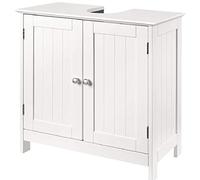 Mobile Sotto Lavabo Bagno 2 ripiani con Doppia Anta, Chiusura Magnetica in Legno MDF antigraffio, Dimensione 60 x 30 x 60 cm, Sottolavandino, Armadietto Sottolavabo, Colore Bianco