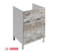 Mobile sotto lavabo lavanderia 60x60 per lavatoio pilozzo in ceramica o plastica