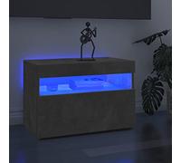 Mobile Sotto Tv,Porta Tv Da Terra Mobile Legnomobili Porta Tv Con Luci Led 2 Pz Grigio Cemento 60x35 Cmadatto Per L'Uso Sotto Il Televisore, In Soggiorno, In Camera Da Letto