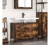 Mobile sottolavabo con cassetti, affumicatura, 90 x 34,5 x 60 cm, mobiletto lavabo con molto spazio, materiale in legno, facile da pulire per il tuo bagno, cassetto scorrevole