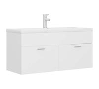 Mobile sottolavabo con lavabo in ceramica bianca agglomerata a 2 ante | Rubinetto e scolapiatti inclusi, pulizia con panno umido, design moderno, installazione sotto lavello, pratica stanza d'acqua