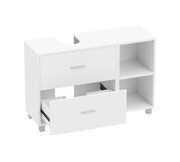 MOBILE SOTTOLAVABO HOMCOM IT834-930V00WT - Armadio in MDF bianco con 2 porte e 2 ripiani