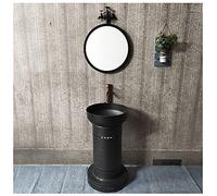 Mobile sottolavabo in Stile Industriale con lavabo, Mobile sottolavabo da Pavimento sotto Il lavabo con Rubinetto e Scarico Mobile lavabo da Bagno 18,5 x 16,9 x 34,2 Pollici, Rosso Rame, con specchi