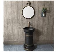 Mobile sottolavabo in Stile Industriale con lavabo, Mobile sottolavabo da Pavimento sotto Il lavabo con Rubinetto e Scarico Mobiletto per lavabo da Bagno 18,5 x 16,9 x 34,2 Pollici, Rosso Rame, con