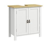 MOBILE SOTTOLAVABO KLEANKIN IT834-577V00WT - Armadio in MDF bianco e legno naturale con 2 porte e 0 ripiani