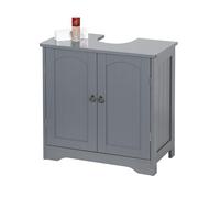 Mobile sottolavabo Relaxdays con 2 Porte, H x B x T: 60 x 60 x 30 cm, MDF, Zinco, Mobile per lavabo, Grigio