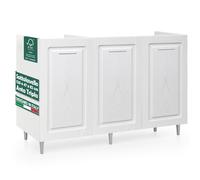 Mobile Sottolavello Cucina Componibile in Legno Boiserie Bianco Frassinato 3 Ant