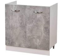 Mobile Sottolavello Cucina Componibile Mobiletto Colore Grigio Cemento 2 Ante