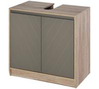 Mobile Sottolavello da Bagno 2 Ante 60x30x60 cm Grigio e Rovere