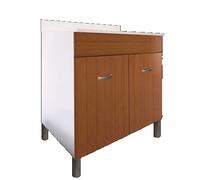 Mobile Sottolavello da Cucina 90x50x69 cm con 2 Ante in Nobilitato Teak