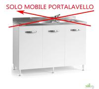 Kit cucina base 3 ante 120x50xh85 cm senza levello bianco