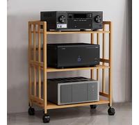Mobile stereo ad angolo a 3 livelli per audiovisivi con ripiani portaoggetti, scaffale AV per Home Theater Modern Media Tower (70 cm)