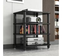 Mobile stereo con ripiani regolabili, rack audio come supporto multimediale | Rack audio, mobile contenitore multimediale, supporto stereo, dissipazione del calore(White,70cm/27.6in)