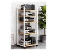 Mobile Stereo Hi fi Rack Armadi For Ricevitore Stereo Rack For Componenti Audio A 5 Livelli Con Ripiano For Giradischi, Dispositivi Di Gioco For Console(Beige)