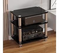 Mobile Stereo Hi Fi Rack HiFi 3/4-level, Rack Stereo Resistente Ad Assorbimento Degli Urti, Migliora la Stabilità del Suono, Rack di Archiviazione for Lettore DVD/giradischi(Black,Three layers)