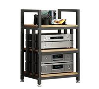 mobile stereo hi fi rack hifi Armadietto moderno per sistema rack stereo a 3/4 livelli con ripiano in legno regolabile, spazio per riporre componenti stereo di intrattenimento/giradischi/ricevitore/ap
