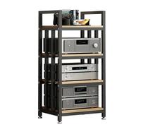 mobile stereo hi fi rack hifi Armadietto moderno per sistema rack stereo a 3/4 livelli con ripiano in legno regolabile, spazio per riporre componenti stereo di intrattenimento/giradischi/ricevitore/ap