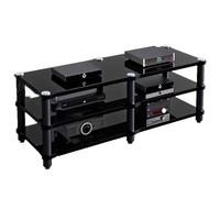 mobile stereo hi fi rack hifi Mobile stereo Hi-Fi nero, supporto multimediale AV a doppia larghezza per carichi pesanti - Display Entertainment Stereo/Amplificatore/Accessori TV/Lettore DVD,Componente