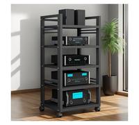 Mobile Stereo Hi Fi Rack Hifi Mobiletto Portaoggetti Con Ripiani Regolabili, Mobili For Home Theater Contemporanei, Versatile Rack AV For L'intrattenimento Domestico(B)