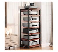 Mobile Stereo Hi fi Rack HiFi Rack, Ripiani For Componenti Audio, Supporti In Acciaio For Amplificatori/DAC Da Tavolo, Supporto Audio Nero A 7 Livelli(Red)