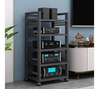 mobile stereo hi fi rack hifi Ripiani portaoggetti mobili a 5 livelli, rack portaoggetti audio video multistrato robusto e aperto, mobile angolare for registratori AV e amplificatori for sala di regis
