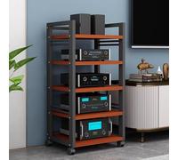 mobile stereo hi fi rack hifi Ripiani portaoggetti mobili a 5 livelli, rack portaoggetti audio video multistrato robusto e aperto, mobile angolare for registratori AV e amplificatori for sala di regis