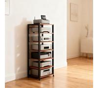 Mobile Stereo Hi Fi Rack Hifi Supporto For Espositore For Mobiletto For Apparecchiature, Supporto For Supporti AV A 7 Livelli, Torre For Lettore DVD, Console Di Gioco, TV Box(Teak color)