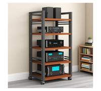 Mobile Stereo Hi Fi Rack Hifi Supporto Multimediale AV Regolabile A 5 Livelli, Torre Rack Audio Mobile, Scaffalatura Audio-video Multifunzionale, Supporto For Attrezzatura Da Gioco Con Rulli A 360°(A)