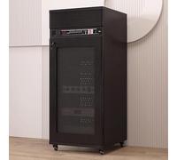 Mobile Stereo Hi Fi Rack Mobile Audio Regolabile con Ripiani e Cassetti, Torre Porta Media AV Mobile con Dissipazione Rapida del Calore, Organizzatore Componenti Video per Ufficio Studio(Black,L)
