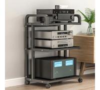 Mobile Stereo hi fi rack,Mobile Hifi Audio Video Rack,Mobiletto TV 3/4/5-Level,Mobiletto Portaoggetti Multimediale,Mobile Porta CD Mobile Rack Ripiano AV Componenti Scaffale,for Ufficio Soggiorno(Blac