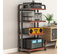Mobile Stereo hi fi rack,Mobile Hifi Audio Video Rack,Mobiletto TV 3/4/5-Level,Mobiletto Portaoggetti Multimediale,Mobile Porta CD Mobile Rack Ripiano AV Componenti Scaffale,for Ufficio Soggiorno(Blac