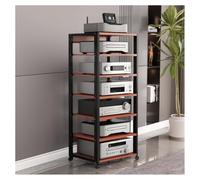 Mobile Stereo Hi fi Rack Mobile Hifi Audio Video Rack,Mobiletto TV 7-Level,Mobiletto Portaoggetti Multimediale,Mobile Porta CD Rack Ripiano AV Componenti Scaffale(Red)