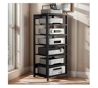 Mobile Stereo Hi fi Rack Mobile Hifi Audio Video Rack,Mobiletto TV 7 Level,Mobiletto Portaoggetti Multimediale,Mobile Rack Ripiano AV Componenti Scaffale,for Ufficio Soggiorno(Nero)