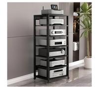 Mobile Stereo Hi fi Rack Mobile Hifi Audio Video Rack,Mobiletto TV 7-Level,Mobiletto Portaoggetti Multimediale,Mobile Porta CD Rack Ripiano AV Componenti Scaffale(Nero)