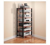 Mobile Stereo Hi fi Rack Mobile Stereo Hi Fi Rack Hifi Armadietto Moderno Per System Rack Stereo A 7 Livelli Con Ripiano In Legno Regolabile, Spazio Per Riporre Componenti Stereo(Red)