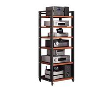 Mobile Stereo Hi fi Rack Scaffale Audio Video A 6 Livelli, Supporto Multimediale AV Mobile, Ripiano Angolare In Legno, Giradischi, Armadietto For Console For Componenti Stereo(Red)