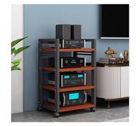 Mobile Stereo Hi fi Rack Supporto Multimediale A 4/5 Livelli Armadietto For Componenti Audio/video, Armadietto AV Moderno, Rack Di Stoccaggio For Componenti Stereo For Intrattenimento(Red,4 tier)