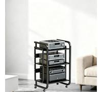 Mobile Stereo Hi fi Rack Supporto Multimediale AV Rimovibile A 3/4/5 Strati Con Ruote Universali, Supporto Audio For DVD/CD, Ripiano Multifunzione For Soggiorno, Sala Giochi(3 tier)