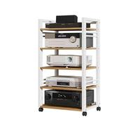 Mobile Stereo Hi fi Rack Supporto Multimediale Supporto Audio Supporto For Lettore Multimediale Con 5 Ripiani Scaffale Aperto Con Ripiano In Legno Regolabile In Altezza