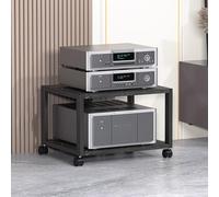 Mobile Stereo Hifi Rack HiFi Supporto Cabinet Audio, Mobiletto Stereo L'intrattenimento Domestico, Sistema Domestico for L'intrattenimento(Black,49cm/19.2in)