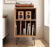 Mobile stereo Rack HiFi, Cabinet Audio HiFi fi rack, Mobiletto Portaoggetti for Vinili, Mensola Porta Giradischi for Camera Per Componenti Stereo(Wood color)