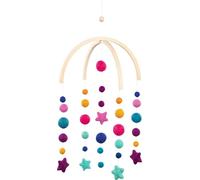 goki 52868 - Danza a stella mobile in legno e feltro di lana, con motivo a luna e stelle nella cameretta dei bambini, promuove l'immaginazione e lo sviluppo visivo, 43 cm x 42 cm, dalla nascita
