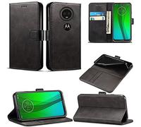 Mobile Stuff Motorola Moto G7 Power Case, Portafoglio in Pelle con Flip Cover, Tasche per Carte di Credito e Supporto Compatibile Per Moto G7 Powe (6,2") (nero)